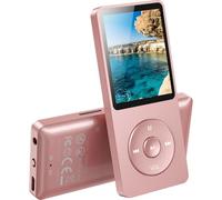 Lecteur MP3 AGPTEK 32 Go Bluetooth 5.3, écran de 1,8 pouces 40 heures de temps de lecture Lecteur MP3 numérique pour enfants avec radio FM, jusqu'à 128 Go, (sans écouteurs) Or rose