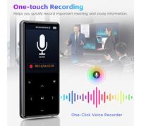 Lecteur Mp3 Avec Bluetooth 5.0 : Écran 2,4"" Lecteur De Musique Portable Avec Haut-Parleur - Mini Enregistreur Vocal