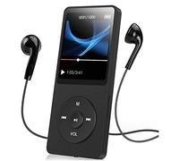 Lecteur MP3 avec Bluetooth 5.0, Lecteur de Musique Numérique Portable sans Perte MP3 MP4, écran 1,77 Pouces, Enregistreur Vocal, Lecteur de Musique HiFi Portable avec Radio FM (Avec carte mémoire 16G)