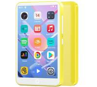 Lecteur MP3 avec Bluetooth et WiFi, Oilsky 80 Go Lecteur de musique MP3 portable avec Spotify, Audible, Deezer, écran tactile 4 pouces 1080p, lecteur MP4 Android 9.0 (jaune)