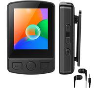 Lecteur Mp3 Bluetooth 5.2 - Sport 32 Go Lecteur Mp3 Écran Couleur Tft 1,8 Pouces Avec Clip Radio Fm, Haut-Parleur Intégré Avec Écouteurs, Extensible Jusqu'À 128 Go Avec Carte Sd