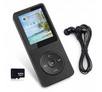 Lecteur MP3 Bluetooth 5.3 32Go avec Haut-Parleur, Baladeur MP3 Bluetooth Enfant et Sport HiFi sans Perte, Autonomie 70H, Radio FM, Écran 1,8”, Compatible Carte TF, Léger et Pratique