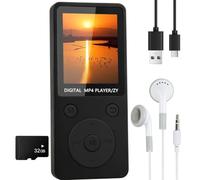 Lecteur MP3 Bluetooth 5.3 32Go avec Haut-Parleur | Baladeur MP3 HiFi Portable avec Écran 1,8 Pouces, Radio FM, Autonomie 70H, Carte TF jusqu'à 128Go, MP4 Léger Sport