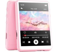 Lecteur MP3 Bluetooth 5.3, 64 Go Écran Tactile MP3 Baladeur Enfant USB C Radio FM, Haut-Parleur HD Intégré, Enregistreur Vocal, Son HiFi, Écouteurs Housse de Protection Inclus (Rose, 64GO)