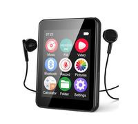 Lecteur MP3 de 64 Go avec Bluetooth 5.3, écran tactile intégral de 2,4 pouces, lecteur de musique portable avec haut-parleur, radio FM, enregistreur vocal, livre électronique, prend en charge une expa