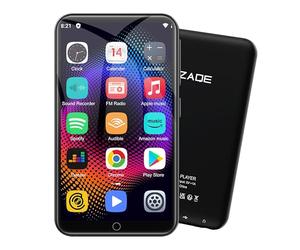 Lecteur MP3 de 80 Go avec Spotify, Wi-FI et Bluetooth, écran Tactile ZAQE de 4 Pouces, Lecteur MP4 sous Android 13, Compatible Audible, Radio FM, Amazon Music, Deezer, Play Store (Noir)