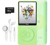 Lecteur MP3, lecteur de musique avec carte micro SD de 16 Go, haut-parleur intégré/lecture photo/vidéo/radio FM/enregistreur vocal/lecteur de livres électroniques, prend en charge jusqu'à 128 Go