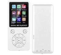 Lecteur MP3/lecteur MP4, écran de 1,8 Pouces Radio FM Lecteur Multifonction Potable 8G Support Bluetooth Carte mémoire 32G Boutons Tactiques à Huit diagrammes(Blanc)