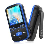 Lecteur MP3 portable 64 Go avec clip Bluetooth 5.3 pour enfants avec radio FM, podomètre, enregistreur vocal, lecture aléatoire et répétition, ne pèse que 28 g pour le sport et la course, carte TF