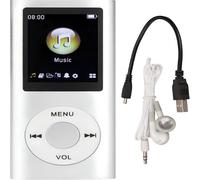 Lecteur MP3 portable et fin, son sans perte, avec écouteurs, écran LCD 1,8 pouce, lecteur de musique numérique (carte mémoire non incluse) (noir)