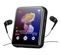 Lecteur MP3 portable M5 64 Go, écran tactile intégral avec haut-parleurs, radio FM, enregistrement vocal, livre électronique, jusqu'à 128 Go (noir) Alliage de zinc