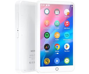 Lecteur MP3 Spotify, Lecteur MP3 MECHEN Bluetooth Wi-FI, Lecteur MP4 Android Portable avec Amazon Music, Deezer, Compatible Audible, écran Tactile de 4 Pouces (Blanc)