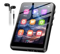 Lecteur MP3 SWOFY 128 Go, Bluetooth 5.3, écran Tactile 2,4", Son HiFi, Haut-Parleur intégré, Fonction Enregistrement, Radio FM, Extensible à 512 Go (Noir)