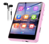 Lecteur MP3 SWOFY 64 Go Bluetooth 5.3, Lecteur Musical Hi-FI avec écran Tactile 2,4 Pouces, Haut-Parleur intégré, Fonction d’Enregistrement, Radio FM, Extension de Stockage Jusqu’à 128 Go (Rose)