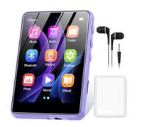 Lecteur MP3 ZAQE 128 Go Bluetooth 5.4 avec écran Couleur TFT 2,4 Pouces, Lecteur MP3 de Sport Haute fidélité avec Haut-Parleur, écran Tactile, Radio FM, Enregistrement, jusqu'à 256 Go (Violet)