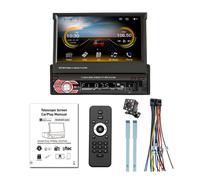 Lecteur Mp5 Sans Fil Pliable Pour Voiture,Écran Tactile 7 Pouces,Support De Caisson De Basses,1 Din,Stéréo Télescopique - Type Video Cd