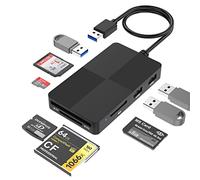 Lecteur Multi Cartes USB 3.0,8 en 1 adaptateur lecteur de cartes SD Hub pour SD/TF/CF/XD/MS/Micro SD/USB 3.0,lecture de 8 port simultanément pour SDXC SDHC CFI Micro SDXC MS MMC,pour Windows/Mac/Linux