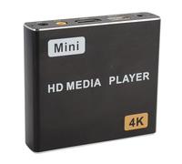 Lecteur Multimédia 4K avec Télécommande, Lecteur MP4 Numérique pour Disque Dur, clé USB, Carte TF, H.265, MP4 PPT MKV AVI, Prise en Charge/AV/USB Souris/Clavier (Prise UE)