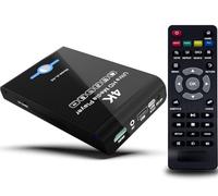 Lecteur multimédia 4K Ultra HD et boîtier HDD 2 en 1 - Lecture H.265/HEVC H.264/AVC MP4 MKV Vidéos MP3 Musique JPG Photos, HDMI 4K, AV analogique, etc. Prend en charge les disques durs SATA 2"/2,5"/3