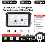 Lecteur multimédia de voiture Android 14 4G 2 Din, pour VW Volkswagen Golf Polo Tiguan Passat B7 B6 SEAT Leon Skoda Octavia Radio GPS RDS P1L (4 cœurs 1G 16G)