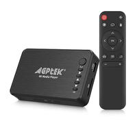 Lecteur Multimédia, 4K@30hz HDMI Lecteur Multimédia pour TV avec Sortie HDMI/AV/VGA, Media Player pour 14TB HDD/Clé USB 256G/Carte SD/H.265 MP4 avec Télécommande pour MP3 AVI RMVB MPEG etc
