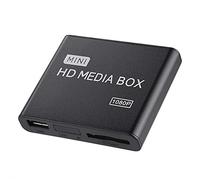 Lecteur Multimédia Mini Box Full HD 1080P, Boîtier de Lecteur Multimédia 100 Mbps, Prise en Charge USB MMC RMVB MP3 AVI MKV, Module de Réception de Télécommande Super, Largement Compatible(Noir)