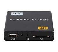 Lecteur Multimédia Numérique, 4K Lecteur Vidéo Musique Numérique Maison Sortie HDMI/AV USB S/SPDIF Lecteur de Multimédia Support Carte TF avec Télécommande, 100-240V.(EU)
