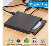 Lecteur optique DVD USB 2.0 portable externe, lecteur/graveur CD/DVD-ROM CD/DVD-RW, lecteur/enregistreur mince pour Windows Mac OS, pratique silvery