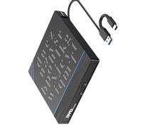 Lecteur optique externe avec interface USB de type C haute vitesse avec lecteur de carte mémoire et port de charge DC5 V pour graveurs de CD/DVD d'ordinateur