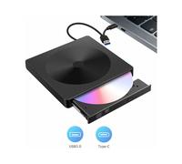 Lecteur optique externe CD-DVD ultra fin USB 3.0 Type-C, double port, graveur et lecteur CD-RW/VCD-RW, faible