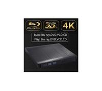 Lecteur optique externe noir usb 3. 0 bd-rom blu-ray 4k 3d cd/vcd/dvd graveur pour ordinateur de bureau/notebook