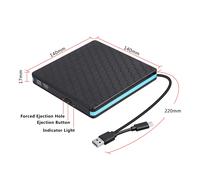 Lecteur optique portable type-c pour ordinateur de bureau avec cordon USB Machine de gravure mobile en noir et bleu football