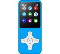 Lecteur portable MP3/MP4, BT 4.0 | Lecture hi-fi | Puce d'enregistrement à réduction de bruit, prend en charge la radio FM/lecture de texte/multilinguisme/livre, 64 Go, bleu et blanc