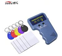 Lecteur/programmeur de cartes RFID portable 5YOA 125KHz EM4100 5200 Duplicateur T5577 Clés réinscriptibles Tags Contrôle d'accès N-IDW01 2Blue Key