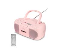 MEDION E65010 Radio stéréo (Lecteur CD, Cassette, Port USB, entrée Audio AUX, Lecture MP3. Radio FM PLL,40 mémoires de Stations, Fonctionnement sur Piles, télécommande) Rose