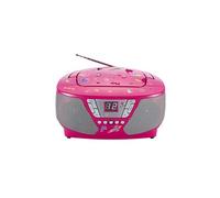Lecteur radio cd portable rose + stickers