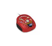 Lecteur Radio CD USBKids Rouge insecte - FM, CD/CD-R/CD-RW/MP3, RMS 2*2W, entrée Aux et Micro