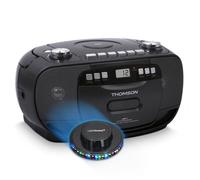 Lecteur Radio/K7/CD portable THOMSON RK200CD, Tuner analogique FM, Enregistreur, AUX FUN 3,5mm, 220V ou piles, Ovni LED