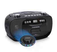 Lecteur Radio/K7/CD Portable Thomson RK200CD, Tuner analogique FM, Enregistreur, AUX Fun 3,5mm, 220V ou Piles, Ovni LED