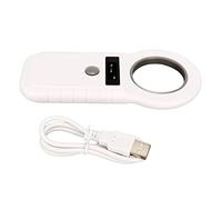 Lecteur RFID Portable 134,2Khz 125Khz, Scanner de Puce Animale Blanc, Stockage 128 Tags - Écran LED Haute Luminosité, Batterie Intégrée Longue Durée, Idéal Gestion Animale (Blanche)