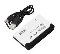 Lecteur USB 2.0 Multi Cartes Mémoire All-in-One - SD, Micro SD, TF, M2, MS Duo, XD, Compact Flash - Boîtier Gris et Noir - Plug & Play - Straße Tech