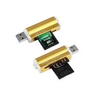 Lecteur usb 2.0 multi carte mémoire : Micro SD / TF M2 MMC SDHC MS Duo - Or
