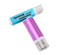 Lecteur usb 2.0 multi carte mémoire : Micro SD / TF M2 MMC SDHC MS Duo - Violet