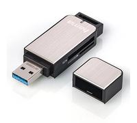 Hama 123900 lecteur de carte mémoire USB 3.2 Gen 1 (3.1 Gen 1) Noir, Argent