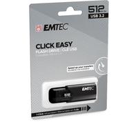 Emtec Clé USB Gamme B110 Click Easy 3.2 512Go – Compatibilité universelle – 20/10 Mo/s – Noir