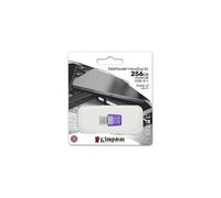 Lecteur USB flash Technology DataTraveler microDuo 3C 256 Go USB Type-A USB Type-C 3.2 Gen 1 Acier inoxydable Violet