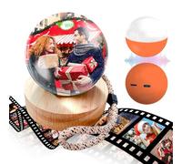 Lecteur vidéo boule de cristal de 6,9 cm, orbe de mémoire, affichage numérique personnalisé, vidéos et photos téléchargeables, cadeau à faire soi-même pour anniversaire, anniversaire (orange)