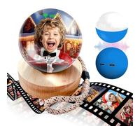 Lecteur vidéo boule de cristal de 6,9 cm, orbe de mémoire, affichage numérique personnalisé, vidéos et photos téléchargeables, cadeau à faire soi-même pour anniversaire, anniversaire (bleu)