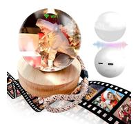 Lecteur vidéo boule de cristal de 6,9 cm, orbe de mémoire, affichage numérique personnalisé, vidéos et photos téléchargeables, cadeau à faire soi-même pour anniversaire, anniversaire (blanc)