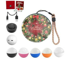 Lecteur Vidéo de Bille de Cristal 2,7", Bille d'orbite de Mémoire, Vidéo sur Sphère de Mémoire, Affichage Numérique Personnalisé de Vidéos et Photos, Compatible avec Wi-FI (Orange,Basic USB)